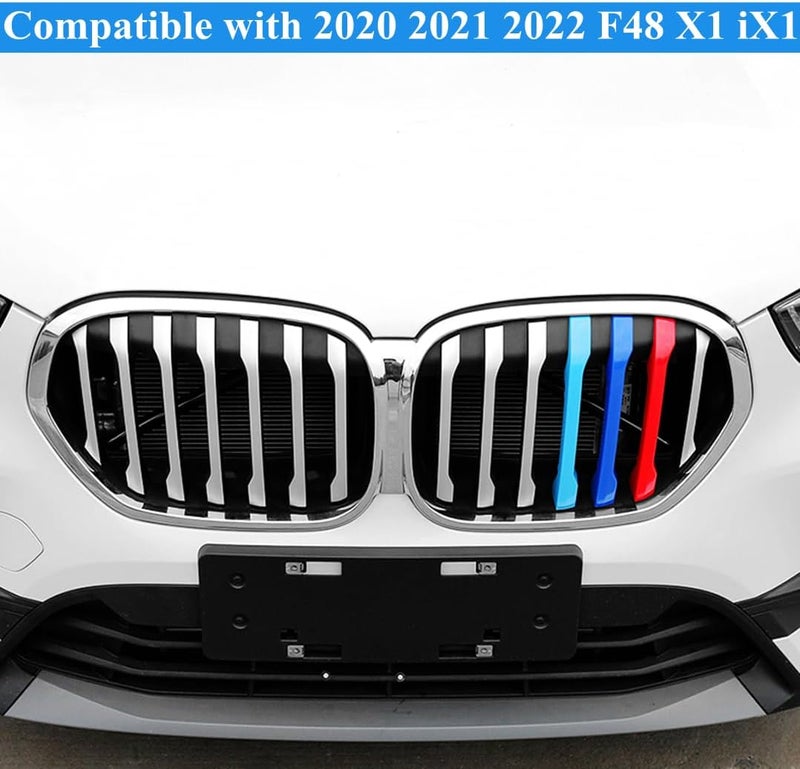 Goodream Tricolored Grille Insert Trims Compatible with BMW 2020 2021 2022 F48 X1 LCI Model Accessories for w/Standard 7-Beams Kidney Grille - Image 3